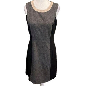 Oliver Bonas Sz 10 lined sleeveless fitted dress with long back zip & pickets